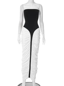 Dámské sexy šaty s odhalenými rameny, bodycon, dlouhé klubové šaty bez ramínek, s odhalenými rameny - náhled 7