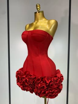 Dámské mini šaty s květinovým vzorem a odhalenými zády bez ramínek - Bodycon, párty, koktejlové, večerní, klubové - náhled 3
