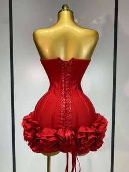 Dámské mini šaty s květinovým vzorem a odhalenými zády bez ramínek - Bodycon, párty, koktejlové, večerní, klubové - náhled 5