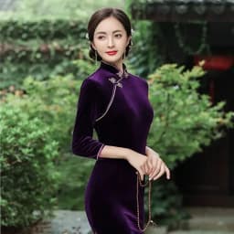 Dámské vintage dlouhé šaty Qipao Cheongsam, etnické, streetwear, módní oblečení - náhled 7