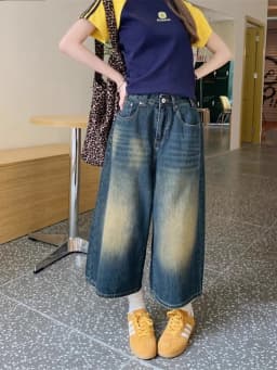 Dámské pytlovité džínové kraťasy Y2K - Retro široké kraťasy Vintage Streetwear Léto Neformální - náhled 3