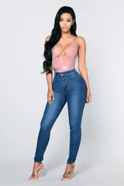 Dámské džíny s vysokým pasem, úzké, strečové, s výstřihem do boků, džínové kalhoty po celé délce, slim fit - náhled 6