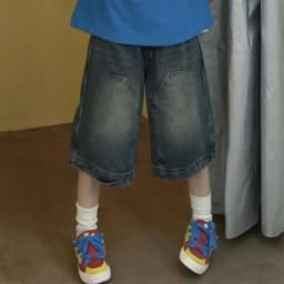 Vintage Y2K Baggy džínové kraťasy unisex široké nohavice seprané džíny ležérní nadměrné džíny - náhled 5