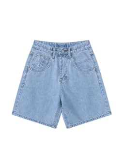 Dámské džínové kraťasy s vysokým pasem, plus size, široké nohavice, ležérní letní džínové kraťasy s knoflíkem - náhled 4