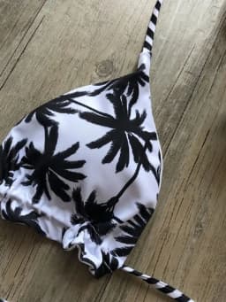 Černobílé kokosové palmy Tisk Bikiny Set Trojúhelníkové Halter Plavky Dámské Plavky Brazilské - náhled 5