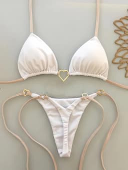 Bikiny s nízkým pasem a ramínky - dámské dvoudílné plavky v brazilském stylu, plážové oblečení - náhled 7