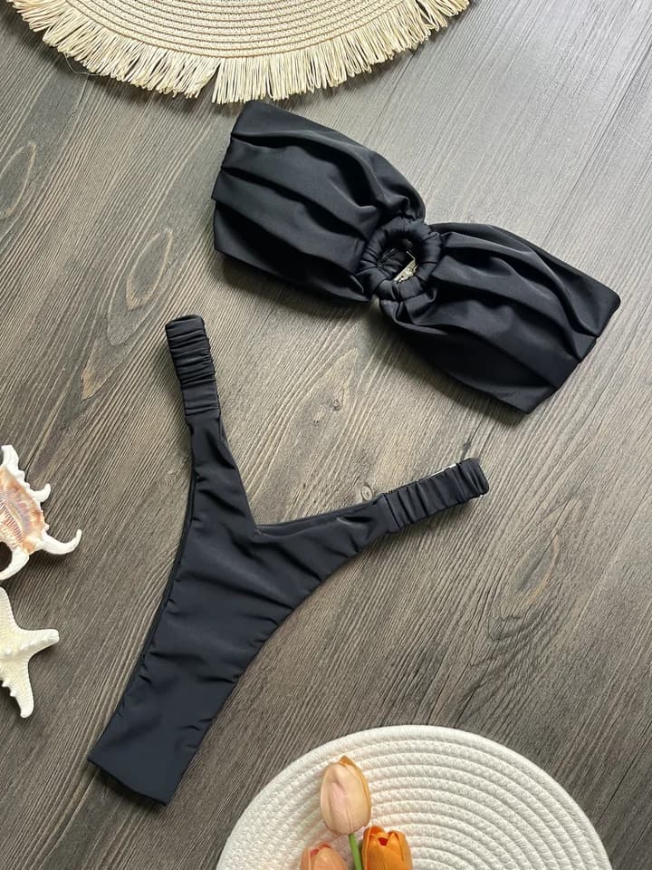 Sexy push-up brazilské bikiny set - dámské tanga dvoudílné plavky plážové oblečení