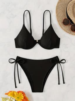 Sexy bikiny s kosticemi, push-up, set - vyztužené bandeau plavky, dámské letní plážové oblečení 2025 - náhled 4