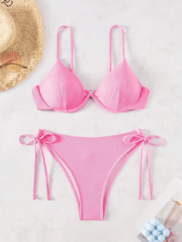 Sexy bikiny s kosticemi, push-up, set - vyztužené bandeau plavky, dámské letní plážové oblečení 2025 - náhled 5