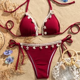 Bílé brazilské bikiny set pro ženy, dvoudílné plavky, plážové plavky k bazénu - náhled 6