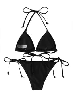 Dámské brazilské tanga bikiny set - šněrovací nastavitelné plavky s bočním zavazováním - náhled 5