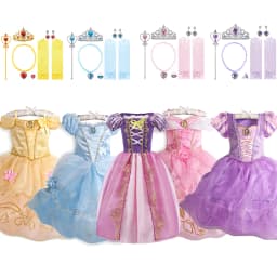 Dívčí princeznovský kostým, halloweenské párty šaty, Rapunzel, Belle Sofia, dětské maškarní šaty - náhled 2