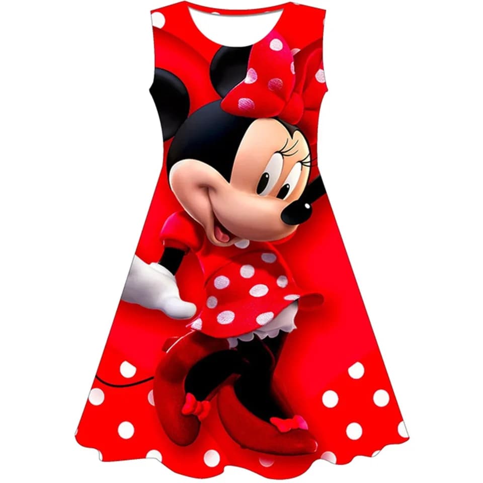 Dívčí kostým Minnie Mouse Cosplay, dětský princeznovský kostým, narozeninový kostým, letní krátký rukáv