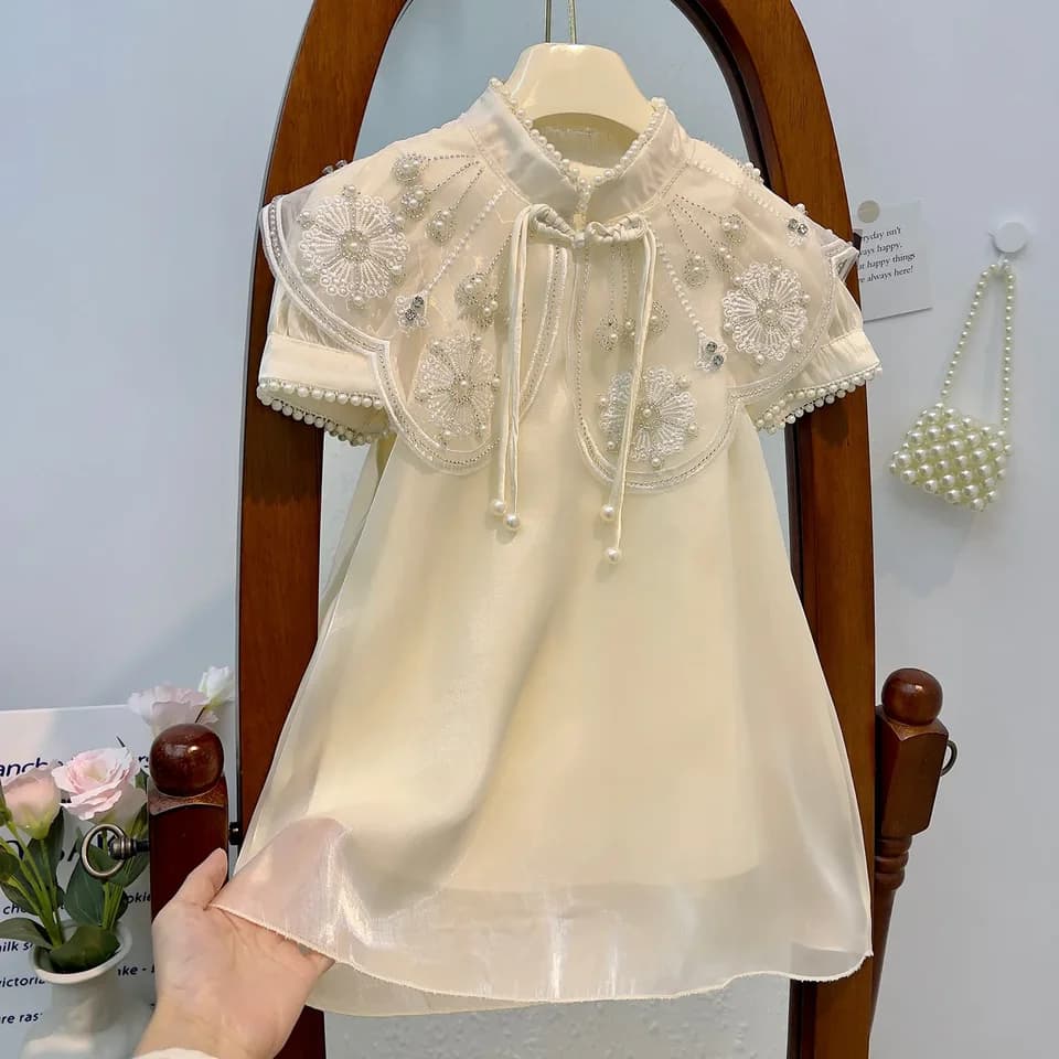 Batole dívčí princeznovské šaty v čínském stylu letní dětské oblečení módní outfit
