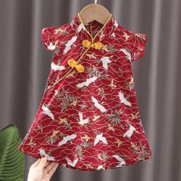 Dívčí čínské šaty Cheongsam v tradičním stylu, párty, princeznovské oblečení pro děti, narozeninové oblečení - náhled 4