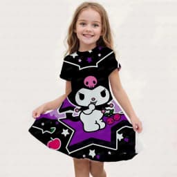 Dívčí letní šaty s 3D kresleným potiskem, roztomilé cosplay dětské oblečení, vestidos, dětské šaty 2024 - náhled 7
