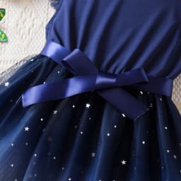 Dívčí flitrované tutu šaty s mašlí a rukávy, princeznovský kostým pro batolata a děti 2-6 let - náhled 6