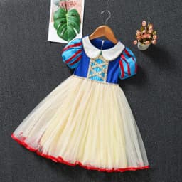 Dívčí princeznovské šaty, kostým Sněhurky a Elsy s krátkým rukávem, párty, narozeniny, Halloween, věk 2-8 let - náhled 6