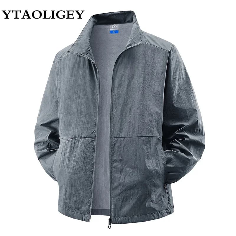 Pánská bunda s UV ochranou, rychleschnoucí, prodyšná, sluneční bunda, outdoorová letní, velikost M-8XL, lehká