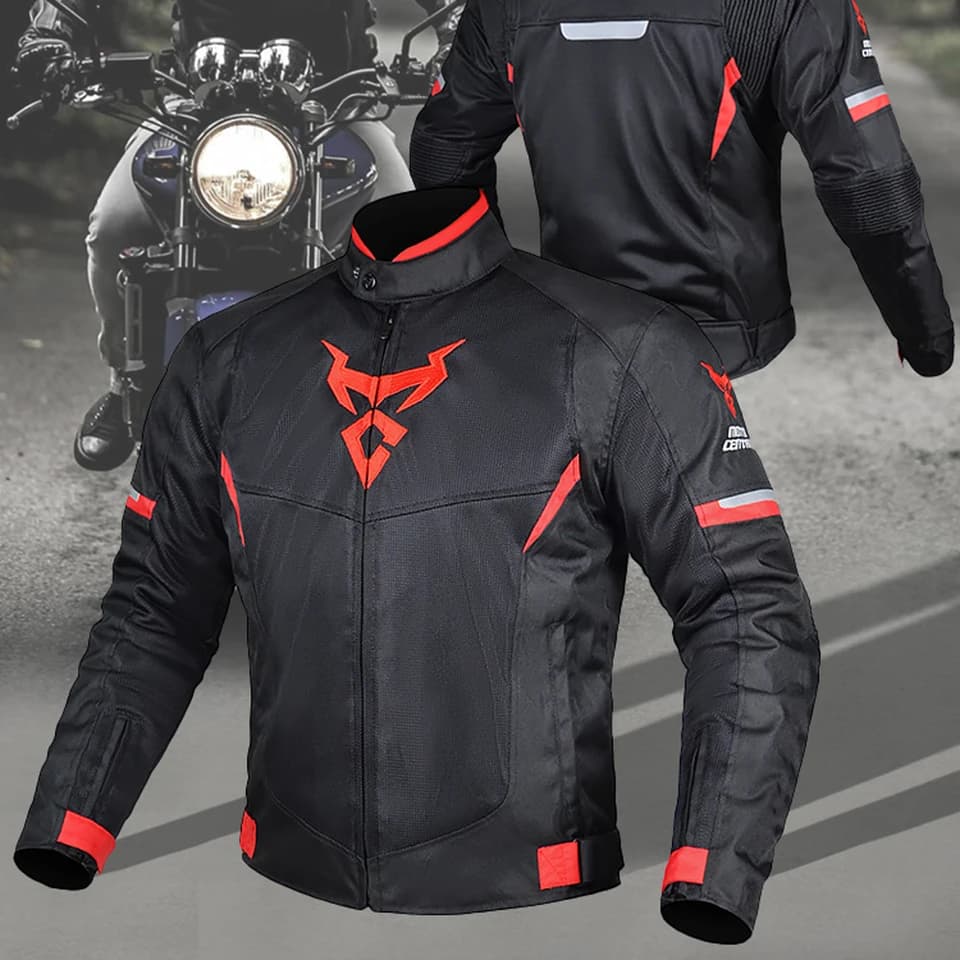 Pánská prodyšná motocyklová bunda s neprůstřelnou vestou - Letní ochranné vybavení na motokros