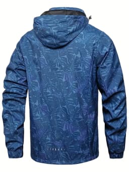 Pánská nepromokavá větrovka s kapucí, zipem na zip, venkovní turistický kabát, plus velikost, podzim - náhled 3