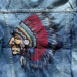 Pánská vyšívaná džínová bunda, roztrhaný slim fit, retro modrá, streetwear, ležérní motocyklový kabát - náhled 7
