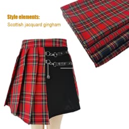 Skotský tartanový kostkovaný materiál, bavlna, polyester, kostkovaný vzor, šicí materiál na sukně a šaty - náhled 3