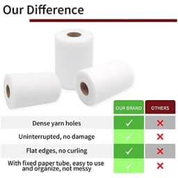 Velká role tylu 12 x 100 yardů bílé látky na svatební párty tutu sukénku, DIY řemeslné dekorace - náhled 4