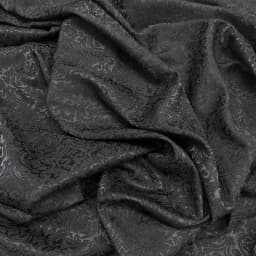 Černá 3D texturovaná žakárová brokátová látka na společenské šaty, kostýmy, šití, DIY tvoření - náhled 4