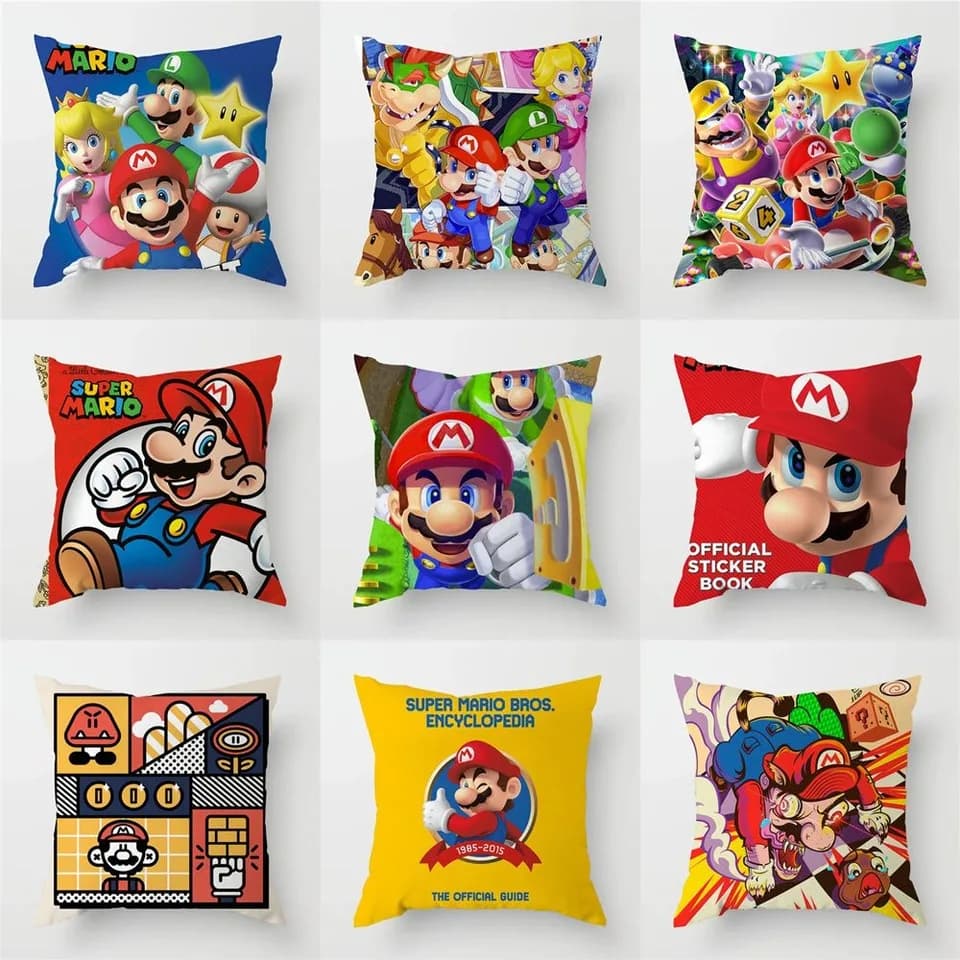 Povlak na polštář Super Mario Gaming - Dekorativní povlak na polštář do ložnice, obývacího pokoje, pohovky, domácí dekorace