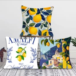 Povlak na polštář čtvercový s potiskem žlutého citronu 40x40cm, dekorativní povlak na polštář, pohovku, ložnici a auto - náhled 4