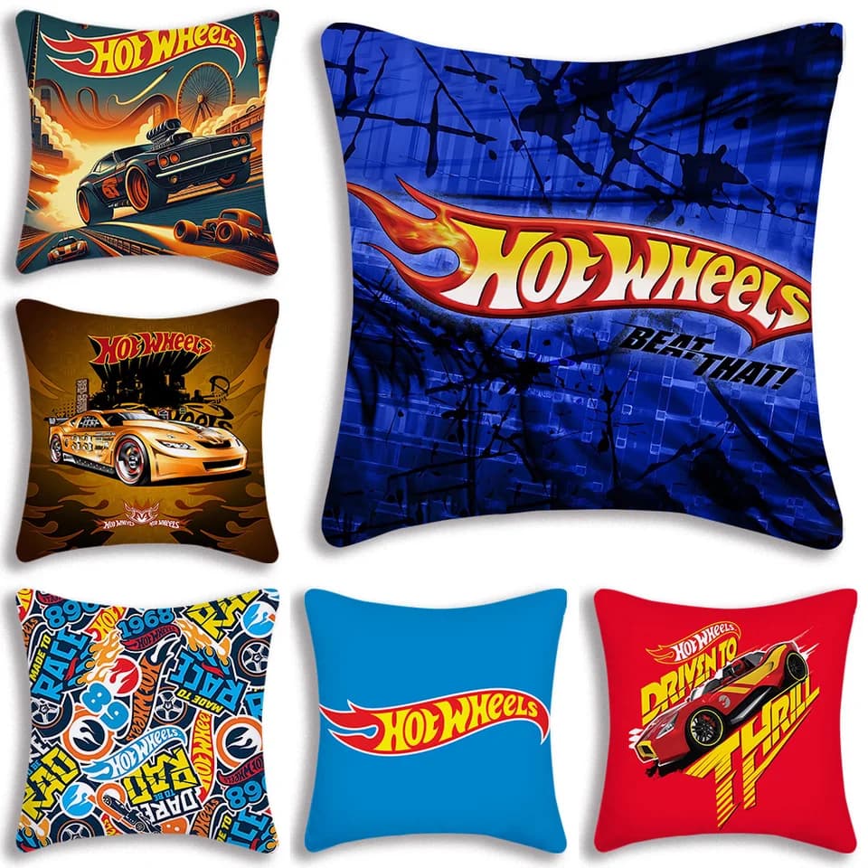 Povlaky na polštáře s motivem závodních aut, oboustranné plyšové dekorativní povlaky na polštáře na pohovku do dětského pokoje