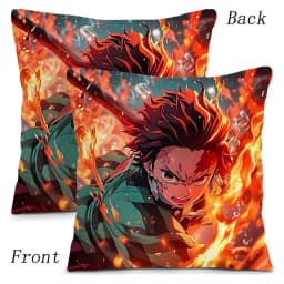Povlaky na polštáře Demon Slayer Anime - Oboustranné plyšové povlaky na polštáře pro dekoraci domácí pohovky - náhled 5