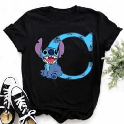 Dámské tričko s potiskem abecedy Lilo Stitch, ležérní letní top, kreslený top ve velikosti Plus Size - náhled 4