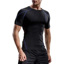 Pánské kompresní běžecké tričko - Atletické, tělocvična, fitness, sportovní, rychleschnoucí, tréninkové, top - náhled 3