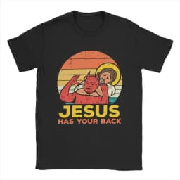 Křesťanské jiu-jitsu tričko s vintage potiskem Ježíše a krátkým rukávem, unisexové náboženské tričko - náhled 2