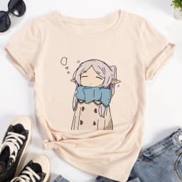 Dámské anime tričko Y2K Streetwear Vtipné grafické tričko Casual Bavlněný top - náhled 2