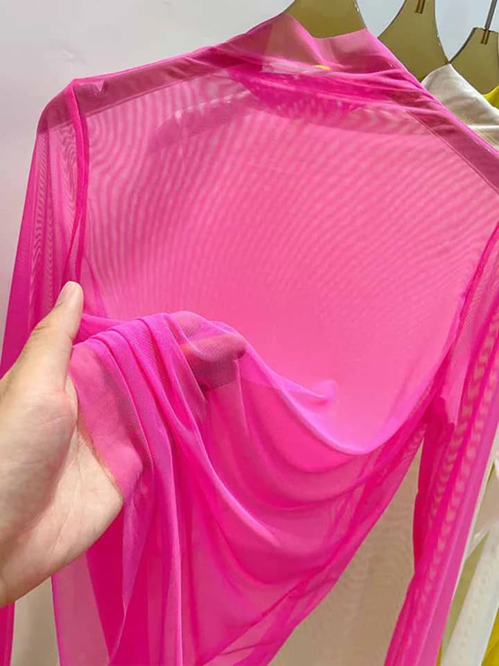 Dámské průsvitné síťované tričko s dlouhým rukávem, falešným výstřihem, letní top s UV ochranou, lehké, prodyšné