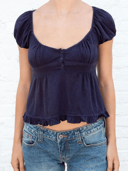 Dámský grunge crop top s krátkým rukávem a krajkovým vzorem Y2K - estetická móda - náhled 6