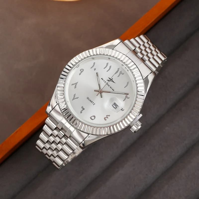 Pánské luxusní quartzové hodinky z nerezové oceli - business casual sportovní náramkové hodinky s datumovkou