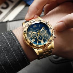 Pánské quartzové hodinky z nerezové oceli - business casual módní hodinky s kovovým páskem - náhled 3