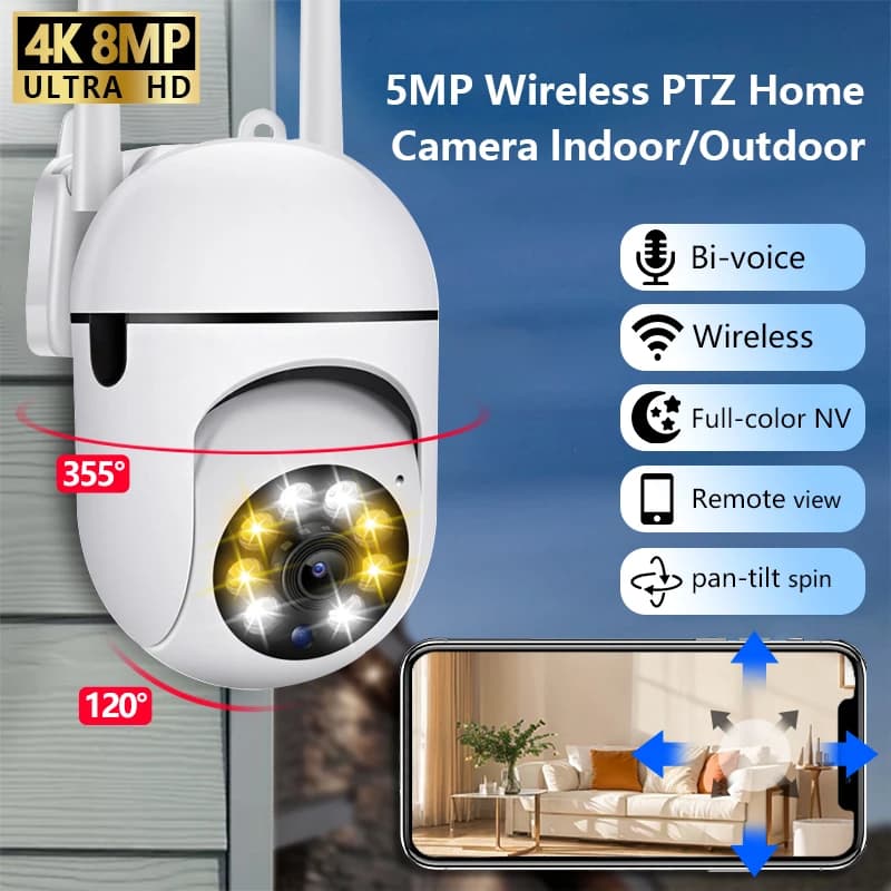 1080P HD Bezdrátová bezpečnostní kamera 360 stupňů Vnitřní a venkovní WiFi kamera