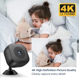 Mini 4K HD WiFi bezpečnostní kamera bezdrátová domácí sledovací kamera noční vidění detekce pohybu - náhled 4