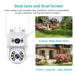 4K 8MP venkovní bezdrátová bezpečnostní kamera s dvojitým objektivem, WiFi PTZ, automatické sledování, IP kamera - náhled 6