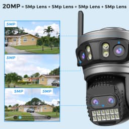 20MP venkovní WiFi bezpečnostní kamera 10K HD trojitý objektiv PTZ IP kamera 10x zoom AI detekce osob - náhled 4