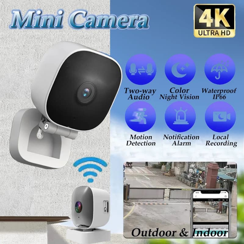 4K bezpečnostní kamera WiFi noční vidění obousměrný zvuk vodotěsná detekce pohybu dohled