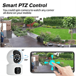 8MP WiFi bezpečnostní kamera s dvojitým objektivem, noční vidění, dětská chůvička, sledování osob, inteligentní domácí dohled - náhled 4