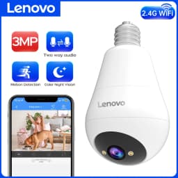 Bezpečnostní kamera s žárovkou E27, 3MP WiFi, bezdrátová, noční vidění, obousměrný zvuk, chytrý domácí dohled - náhled 2