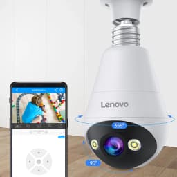 Bezpečnostní kamera s žárovkou E27, 3MP WiFi, bezdrátová, noční vidění, obousměrný zvuk, chytrý domácí dohled - náhled 3