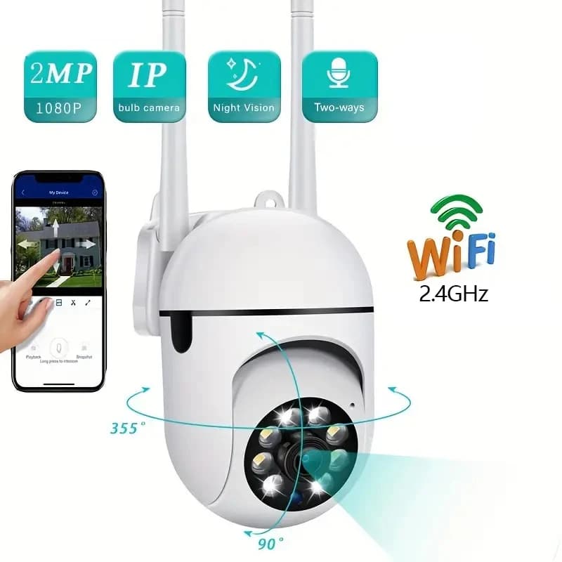 1080P Bezdrátová bezpečnostní kamera 360 stupňů Noční vidění Domácí dohledový monitor WiFi Vnitřní